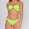 Emprada Palm Springs Neon Lime Bandeau Bow Front Knot Bikini