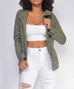 Emprada Ivey Olive Green Utility Jacket
