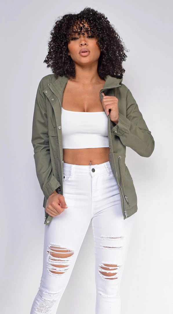 Emprada Ivey Olive Green Utility Jacket 1 Emprada Ivey Olive Green Utility Jacket