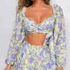 Emprada Alice Yellow Blue Floral Print Set