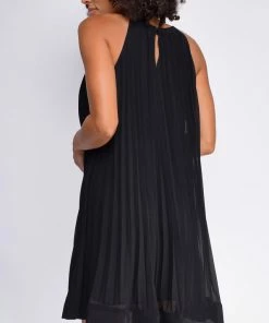 Emprada Lillie Black Pleated Flowy Mini Dress Dresses