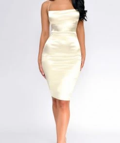 Emprada Ashtyn Nude Satin Dress