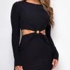 Emprada Sophia Black Cut Out Ring Dress