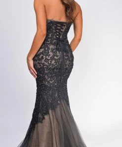 Emprada Miabella Black Nude Strapless Mermaid Gown 5 Emprada Miabella Black Nude Strapless Mermaid Gown