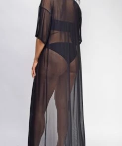 Emprada Panama Black Maxi Kimono Cover Up Formal Dresses