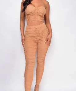Emprada Harben Beige Ruched Set Sets