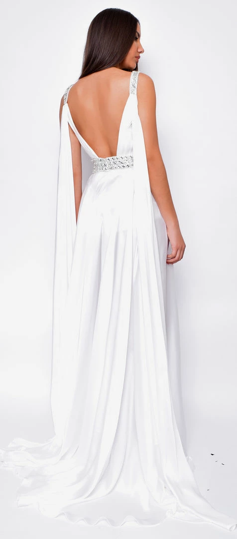 Emprada Janiyah Off White Satin White Gown 3 Emprada Janiyah Off White Satin White Gown