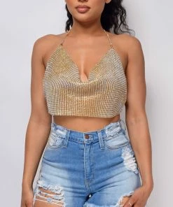 Emprada Tops Lumina Gold Chain Top