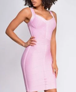 Emprada Dresses Zinnia Pink Bandage Dress