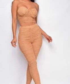 Emprada Harben Beige Ruched Set Sets