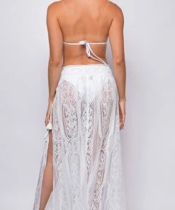 Emprada Mykonos White Premium Lace Sarong Cover Up Skirt Dress 7 Emprada Mykonos White Premium Lace Sarong Cover Up Skirt Dress
