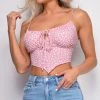 Emprada Kirsten Pink Floral Print Top Tops