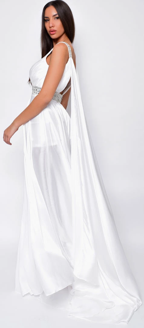 Emprada Janiyah Off White Satin White Gown 2 Emprada Janiyah Off White Satin White Gown