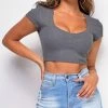 Emprada Runway Grey Crop Top Tops