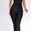 Emprada Elmirah Black Waist Cinching Bandage Jumpsuit Jumpsuits & Rompers