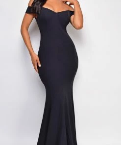 Emprada Hazel Black Off Shoulder Gown