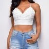 Emprada What It Takes White Crochet Lace Crop Top Tops