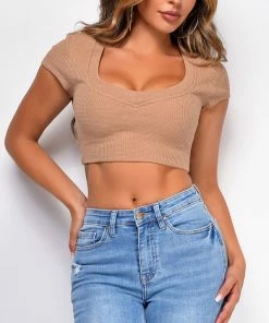 Emprada Runway Mocha Brown Crop Top 5 Emprada Runway Mocha Brown Crop Top