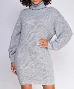 Emprada Dresses Tatyana Grey Oversized Sweater Dress