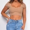 Emprada Runway Mocha Brown Crop Top