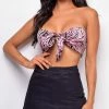 Emprada Alessa Pink Black Animal Print Top Tops