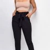 Emprada Hettie Black High Waist Tie Pants Bottoms