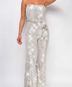 Emprada Jumpsuits & Rompers Savia Silver Belted Jumpsuit 5 Emprada Jumpsuits & Rompers Savia Silver Belted Jumpsuit