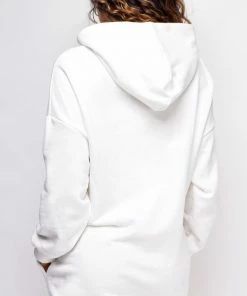 Emprada Dresses Venice Beach White Hoodie Sweater Dress