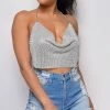 Emprada Lumina Silver Chain Top Tops