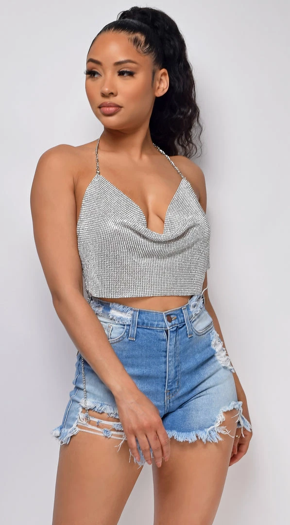 Emprada Lumina Silver Chain Top Tops 1 Emprada Lumina Silver Chain Top Tops