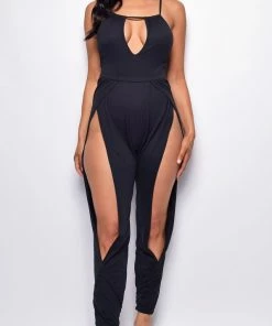 Emprada Run To Me Black Halter Neck Split Jumpsuit 6 Emprada Run To Me Black Halter Neck Split Jumpsuit