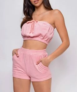 Emprada Arwa Pink Terry Two Piece Tube Set