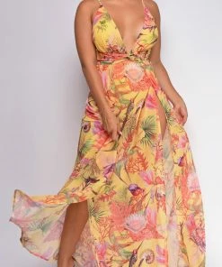 Emprada Ansley Yellow Floral Print Maxi Dress Dresses 11 Emprada Ansley Yellow Floral Print Maxi Dress Dresses