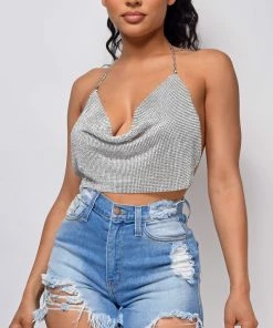 Emprada Lumina Silver Chain Top Tops 5 Emprada Lumina Silver Chain Top Tops