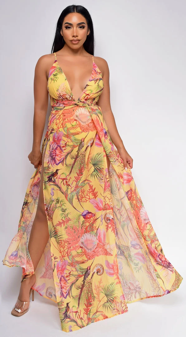 Emprada Ansley Yellow Floral Print Maxi Dress Dresses 5 Emprada Ansley Yellow Floral Print Maxi Dress Dresses