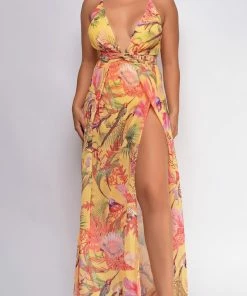 Emprada Ansley Yellow Floral Print Maxi Dress Dresses 9 Emprada Ansley Yellow Floral Print Maxi Dress Dresses