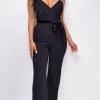 Emprada Jumpsuits & Rompers Asti Black Surplice Jumpsuit