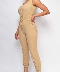 Emprada Remi Beige Khaki Jumpsuit Loungewear