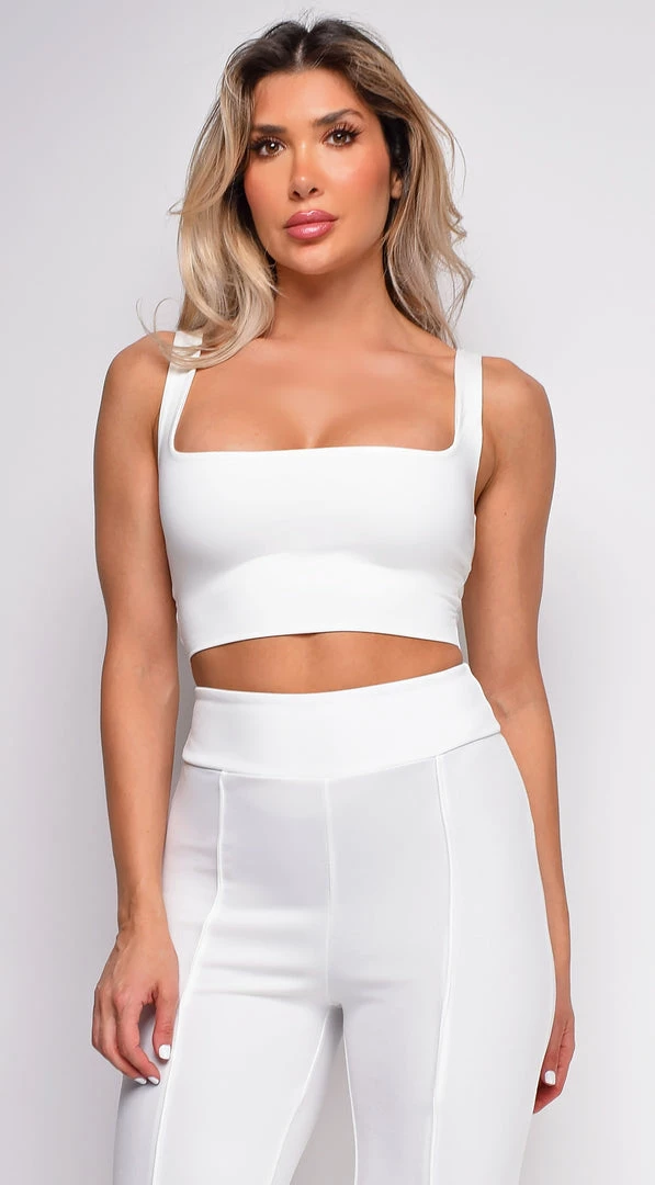 Emprada Soph White Square Neck Crop Top 1 Emprada Soph White Square Neck Crop Top