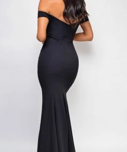 Emprada Hazel Black Off Shoulder Gown