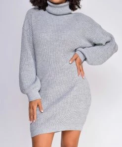 Emprada Dresses Tatyana Grey Oversized Sweater Dress