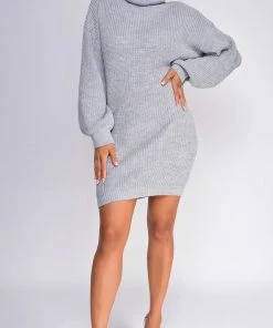 Emprada Dresses Tatyana Grey Oversized Sweater Dress