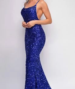 Emprada Phoebe Blue Sequin Gown