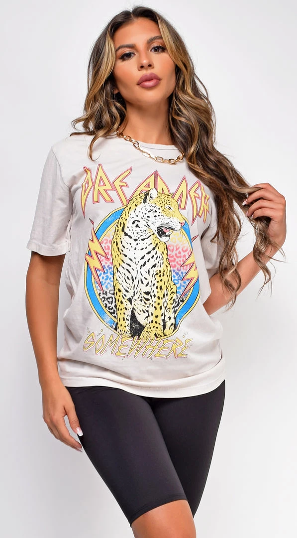 Emprada Dreamer Leopard Off White Graphic Tee Tops 1 Emprada Dreamer Leopard Off White Graphic Tee Tops