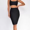 Emprada Milly Black Bandage Top And Skirt Set Dresses
