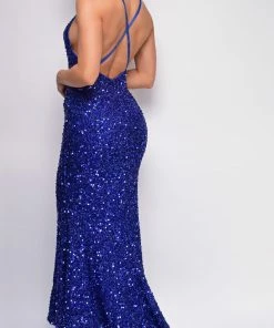 Emprada Phoebe Blue Sequin Gown