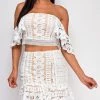Emprada Dresses Capsian White Crochet Lace Set