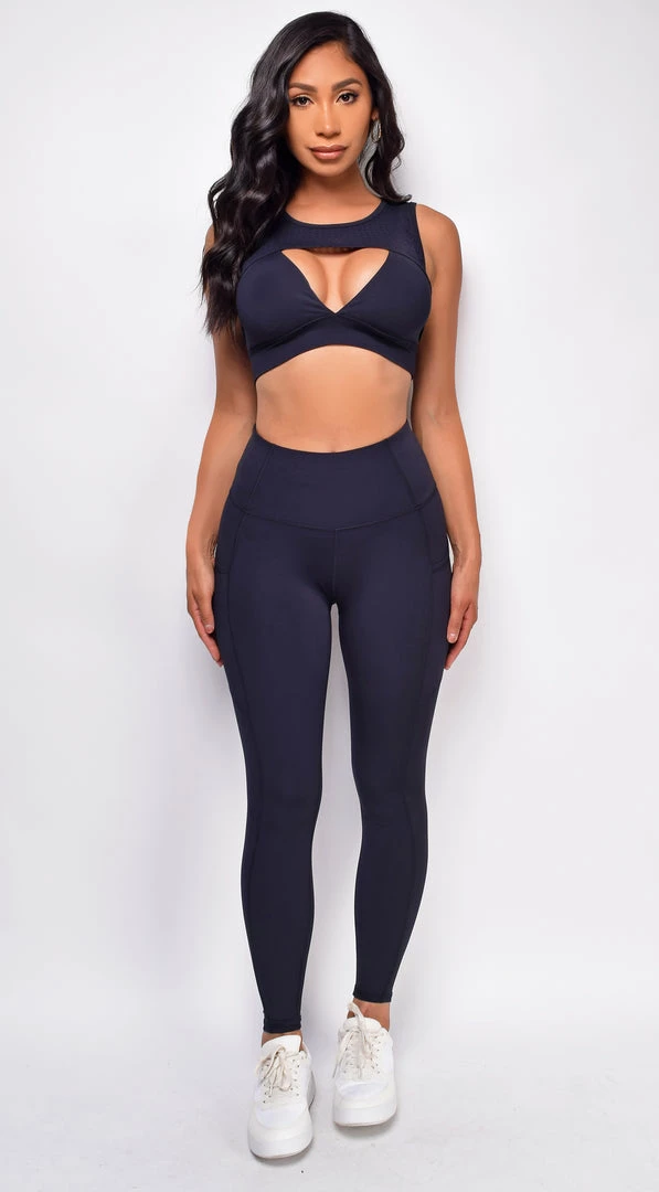 Emprada Fit Black Cut Out Front Gym Set 1 Emprada Fit Black Cut Out Front Gym Set