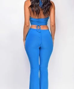 Emprada Rialta Blue Cross Over Halter Set