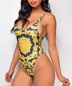 Emprada Rina Black Gold Multi Print Swimwear & Cover Up 9 Emprada Rina Black Gold Multi Print Swimwear & Cover Up
